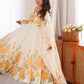 Rajwada Off White Silk Blend Floral Print Kurta Set For Women