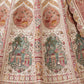Rajwada Cream Silk Blend Embroidered Semi-Stitched Lehenga For Women