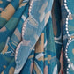 Rajwada Teal Chinon Printed Saree With Unstitched Blouse For Women
