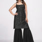 Rajwada Black Georgette Embroidered Stitched Kurta Set For Women