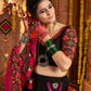 Rajwada Black Viscose Cotton Embroidered Semi-Stitched lehenga With Stunning Tassels For Women