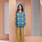 Rajwada Blue Linen Printed Stitched Co-Ord Set For Women