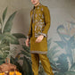 Rajwada Olive Viscose Silk Embroidered Stitched Kurta Set For Men
