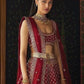 Rajwada Maroon Silk Blend Embroidered Semi-Stitched Lehenga For Women