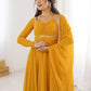 Rajwada Mustard Georgette Embellished Kurta Set For Women