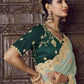 Rajwada Green Crepe Embroidered Elegant Saree For Women