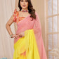Rajwada Multicolor Georgette Ruffle Saree For Women