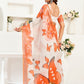 Rajwada White And Orange Cotton Linen Zari Work Saree For Women