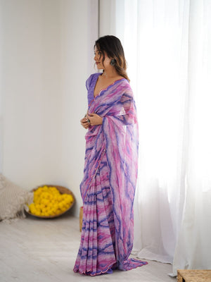 Rajwada Multicolor Georgette Printed Saree For Women