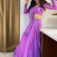 Rajwada Purple Georgette Embroidered Semi-Stitched lehenga For Women