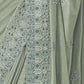 Rajwada Dusty Green Georgette Embroidered Elegant Saree For Women
