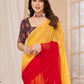 Rajwada Multicolor Georgette Embellished And Ruffle Saree For Women