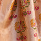 Rajwada Peach Cotton Blend Solid Saree For Women