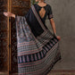 Rajwada Black Silk Blend Printed Elegant Saree For Women