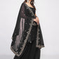 Rajwada Black Georgette Embroidered Stitched Kurta Set For Women