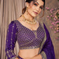Rajwada Purple Silk Blend Sequins Embroidered Semi-Stitched Lehenga For Women