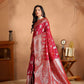 Rajwada Maroon Silk Blend Woven Elegant Saree For Women