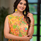 Rajwada Yellow Georgette Printed Ready To Wear Saree For Women