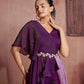 Rajwada Purple Cotton Blend Embellished Co-ord Set For Women