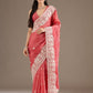 Rajwada Peach Crush Embellished Saree For Women