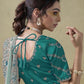 Rajwada Sea Green Georgette Embroidered Elegant Saree For Women