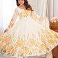 Rajwada Off White Silk Blend Floral Print Kurta Set For Women