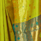 Rajwada Lime Green Silk Blend Woven Pithani Saree For Women