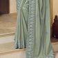 Rajwada Dusty Green Georgette Embroidered Elegant Saree For Women