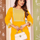 Rajwada Yellow Rayon Embroidered Kurta For Women