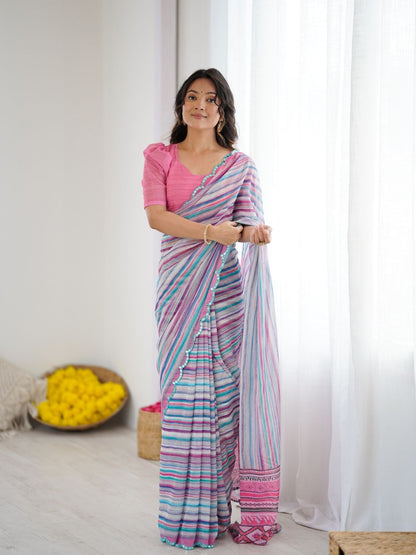 Rajwada Multicolor Georgette Printed Saree For Women