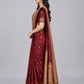 Maroon Silk Blend Solid Saree