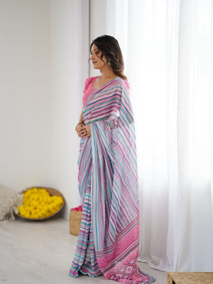 Rajwada Multicolor Georgette Printed Saree For Women