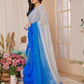 Rajwada Blue Georgette Embellished And Ruffle Saree For Women