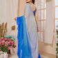 Rajwada Blue Georgette Embellished And Ruffle Saree For Women