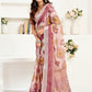 Rajwada Multicolour Cotton Linen Zari Work Saree For Women