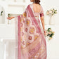 Rajwada Multicolour Cotton Linen Zari Work Saree For Women