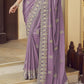 Rajwada Lavender Georgette Embroidered Elegant Saree For Women