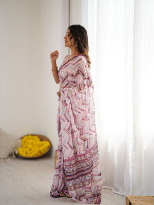 Rajwada Multicolor Georgette Printed Saree For Women