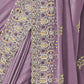 Rajwada Lavender Georgette Embroidered Elegant Saree For Women