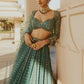 Rajwada Green Georgette Embellished Semi-Stitched lehenga For Women