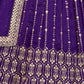 Rajwada Purple Silk Blend Sequins Embroidered Semi-Stitched Lehenga For Women
