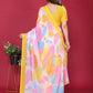 Rajwada Yellow Silk Blend Printed Saree For Women