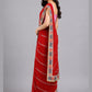 Red Georgette Embellished Saree