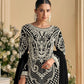Rajwada Black Georgette Embellished Semi Stitched Kurta Set For Women