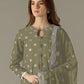 Rajwada Olive Georgette Embroidered Semi Stitched Kurta Set For Women