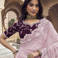 Rajwada Light Pink Silk Blend Embellished Elegant Saree For Women