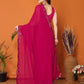 Rajwada Pink Georgette Embroidered Saree For Women