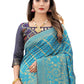 Rajwada Blue Silk Blend Embellished Saree For Women