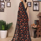 Rajwada Black Georgette Printed Saree For Women