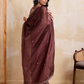 Rajwada Brown Silk Blend Embroidered Saree For Women